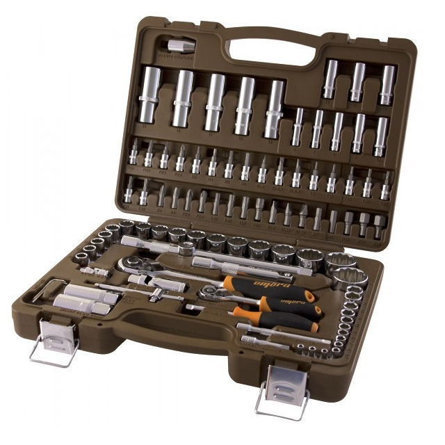 набор торцевые головки 1/4", 1/2"dr 4-32 мм, с 12-гр. головками 1/2"dr, 94 пр-та ombra