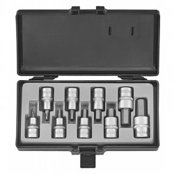 набор головок 6-гранных 1/2" 4,5,6,7,8,10,12,14,17мм 9 пр в кейсе force