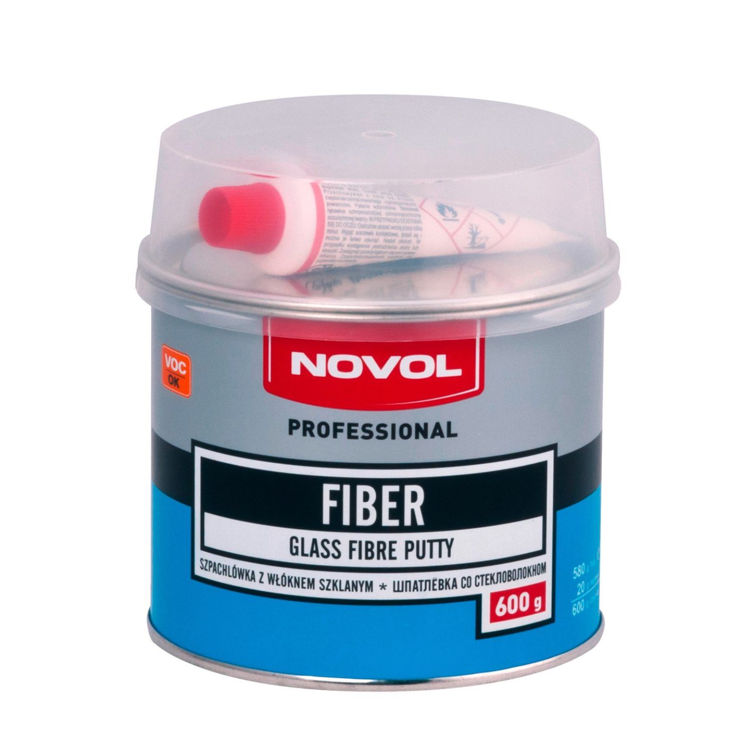 шпатлевка полиэф. со стекловолокн fiber novol(0,6кг)