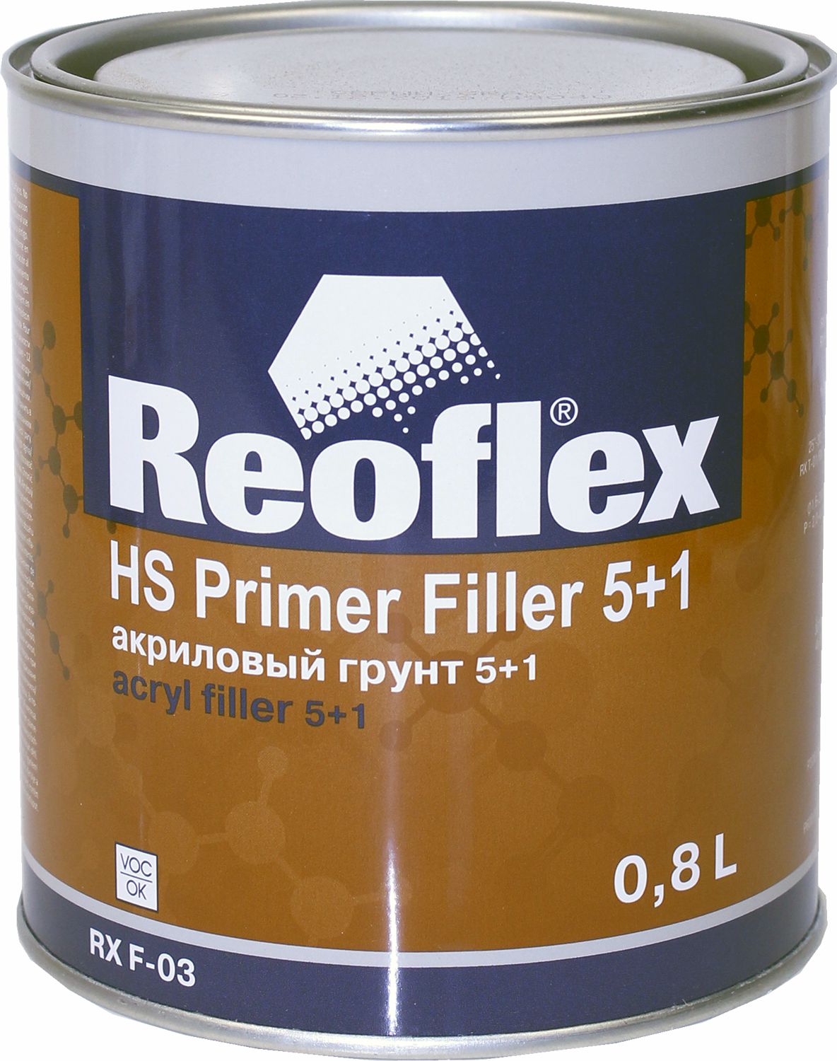 грунт акриловый 2к 5+1 черный 0,8л reoflex