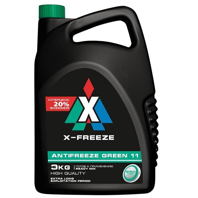 антифриз дз (зеленый) x-freeze green в п/э канистре 3кг