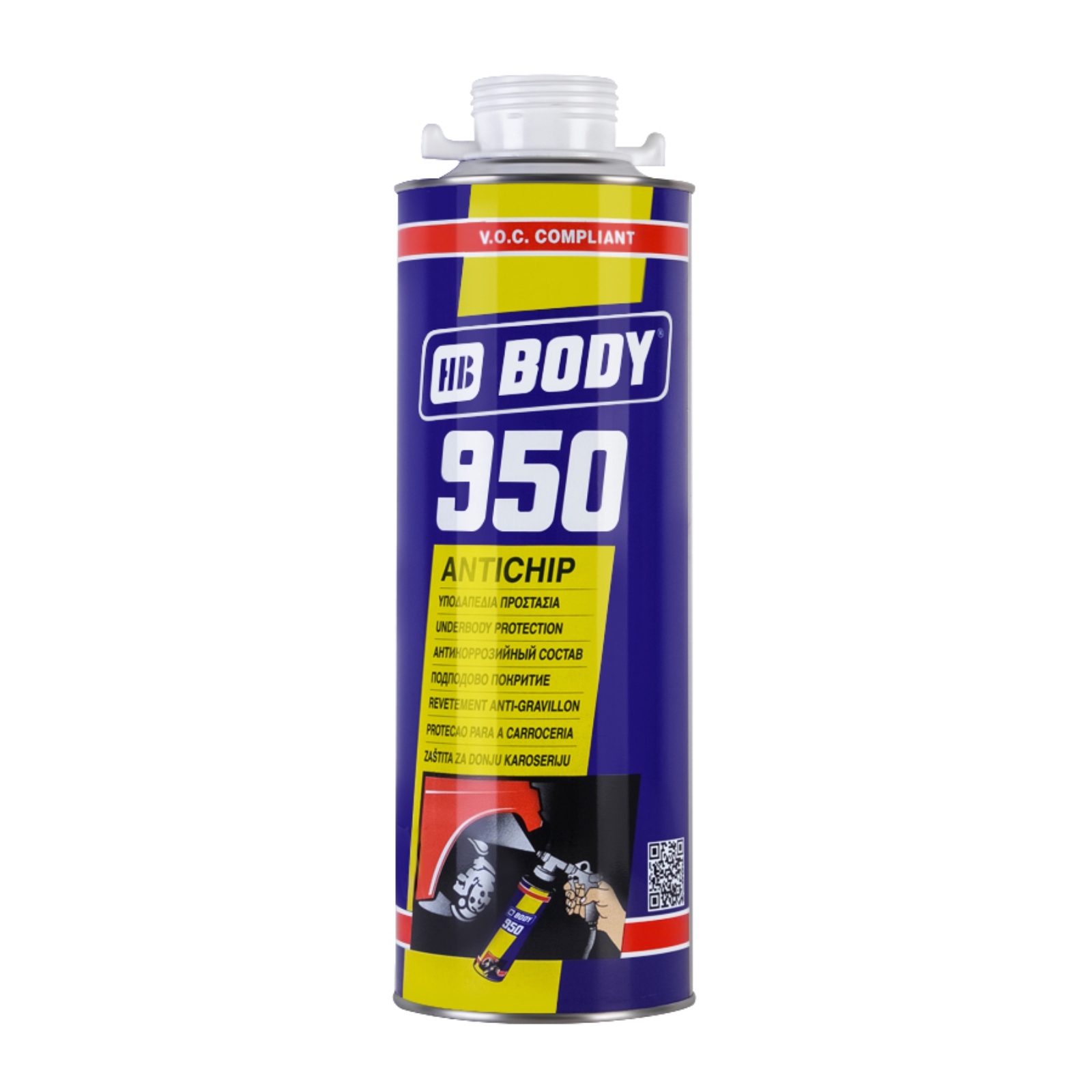 950 антигравий на основе каучука белый 1,0 л hb body